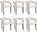 BESTANO Set of 6 Modern Velvet Fabric Upholstered Dining Chairs by BESTANO