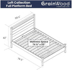 Grain Wood Furniture Loft Full Size Solid Wood Bed - Image 2