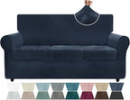 ZNSAYOTX Luxury Velvet Couch Cover 4 Piece Stretch Sofa Covers by ZNSAYOTX