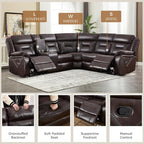 EBELLO Faux Leather Reclining Sectional Sofa Set - Image 3