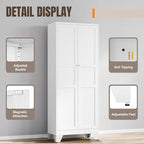 Yizosh Metal Pantry Cabinet, - Image 4