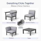 Stoog Modular L-Shaped Sectional Sofa Set, 8-Piece All-Weather Patio Furniture - Image 3