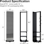 Muwuele Solid Wood Full Length Mirror Coat Rack, Floor Mirror - Image 6
