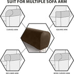 PU Leather Armrest Covers for Sofa Couch Arm Slipcover Set of 2 Stretch - Image 6