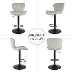 Nalupatio Modern Bar Stools Set of 3, Adjustable Faux Leather Upholstered - Image 7