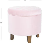 Homepop Home Decor | Upholstered Round Velvet Tufted Foot Rest Ottoman | Ottoman - Image 3