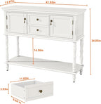 ARTPOWER Console Table with 2 Drawers, Retro Entryway Table with 2 Door - Image 2