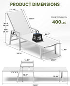 Vexwalx Patio Chaise Lounge Outdoor - Image 2