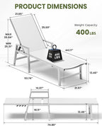 Patio Chaise Lounge Chair Outdoor Set of 2 - Image 2