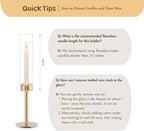 Gold Hurricane Candle Holders Set of 6, Tall Metal Windproof Glass Taper Candle - Image 8