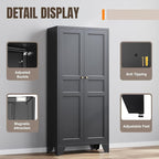 Yizosh Metal Pantry Cabinet, Tall Kitchen Pantry Storage Cabinet - Image 4