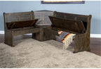 Pemberly Row Farmhouse Wood Kitchen Corner Breakfast Dining Nook Set - Image 9