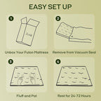 ZonLi Japanese Floor Futon Mattress Twin Size 75"x 39", 100% Cotton Cover 4'' - Image 9