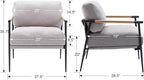 Ya-Home Mid-Century Accent Chair Set of 2, Soft Armchair Chenille Fabric Lounge - Image 3