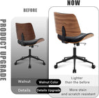 Home Office Chair No Arms with Wheels, Adjustable Height Small Desk Chair - Image 8
