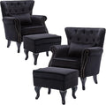 Accent Chairs with Ottoman Set of 2 Velvet Wingback Club Chair Upholstered by DMFurniture