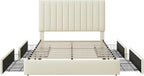 Allewie Queen Size Storage Bed Frame, Vertical Channel Tufted Adjustable - Image 8