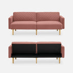 mopio 76.4" Futon Sofa Bed, Sleeper Sofa, Mid Century Modern Futon Couch - Image 3