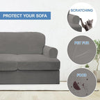 CUCRAF Cushion Sofa Cover 3 Piece Slipcovers, Soft Thick Velvet Couch Cover - Image 4