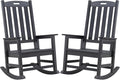 Psilvam Oversized Outdoor Rocking Chair Set of 2, HDPE Porch Rocker Chairs by PsilvamGardenFurniture