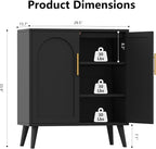 Keehusux 15.7" D Black Buffet Cabinet - Image 3