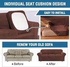 H.VERSAILTEX Modern Velvet Plush 4 Piece High Stretch Sofa Slipcover Furniture - Image 6