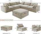 160.6" Cloud Couch Modular Sectional Sofa - Image 2