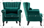 Mid Century Accent Chair Modern Tufted Wingback Armchairs Club Chair Velvet - Image 3