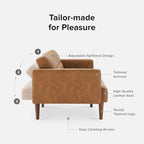 mopio 76.4" Futon Sofa Bed, Sleeper Sofa, Mid Century Modern Futon Couch - Image 4