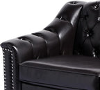 LEVNARY Chesterfield Chair Leather, Upholstered Sofa Chair - Image 6