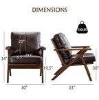 Bonzy Home Mid Century Modern Chair, PU Leather Accent Chairs Set of 2 - Image 2