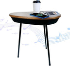 Smart Side Table with Bluetooth Speaker & Wireless Charging Modern End Table by Unknown