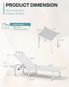 Pool Lounge Chairs Set of 2, Aluminum Outdoor Lounge Chairs - Image 2