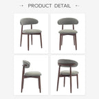 COLAMY Wooden Dining Room Chairs Set of 4, Modern Upholstered Fabric Dining - Image 9
