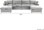 Cloud Modular Sectional Sofa Couch, 160.6" U Shaped Convertible Couches - Image 2