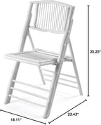 VINGLI Bamboo Folding Chair, Foldable Dining Wood Chairs Comfortable Seat - Image 3