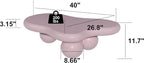 40” Cloud Coffee Table with 3 Ball Legs, Modern Irregular Center Table - Image 2