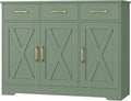 HOSTACK Modern Farmhouse Buffet Sideboard Cabinet, Barn Doors Storage Cabinet by HOSTACK