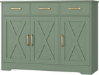 HOSTACK Modern Farmhouse Buffet Sideboard Cabinet, Barn Doors Storage Cabinet by HOSTACK