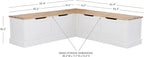 Linon Harris Natural and White Two Tone Backless Corner Breakfast Nook - Image 2