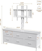 TV Stand with Mount, Fabric Dresser with 6 Drawers - Image 2