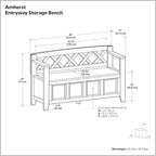 SIMPLIHOME Amherst Entryway Storage Bench - Image 13