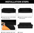 HunnmingRe Sofa Covers for 3 Cushion Couch Stretch Sofa and Loveseat Covers Set - Image 3