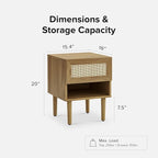 mopio Haylee Rattan Side Table, Small Accent Tables - Image 2