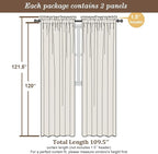 Chyhomenyc Extra Long Ivory Semi Sheer Curtains 120 Inches Long 2 Panels Set - Image 5