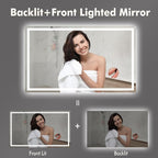 60 x 36 Inch Smart LED Bathroom Mirror，Dimmable Front + Backlit Illumination - Image 4