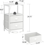 sthmec Nightstand with Charging Station, LED Night Stand Set 2, Bedside Table - Image 3