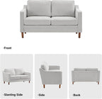 Kingfun 56" Chenille Sofa, Loveseat Couch, Mid Century Modern Love Seat Couches - Image 6
