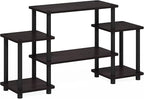 Furinno Turn-N-Tube No Tools Entertainment Center, Square corner, Dark Walnut - Image 5