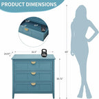 31.5" Accent Storage Cabinets, Modern 3-Drawer Decorative Side Table - Image 2